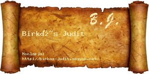 Birkás Judit névjegykártya